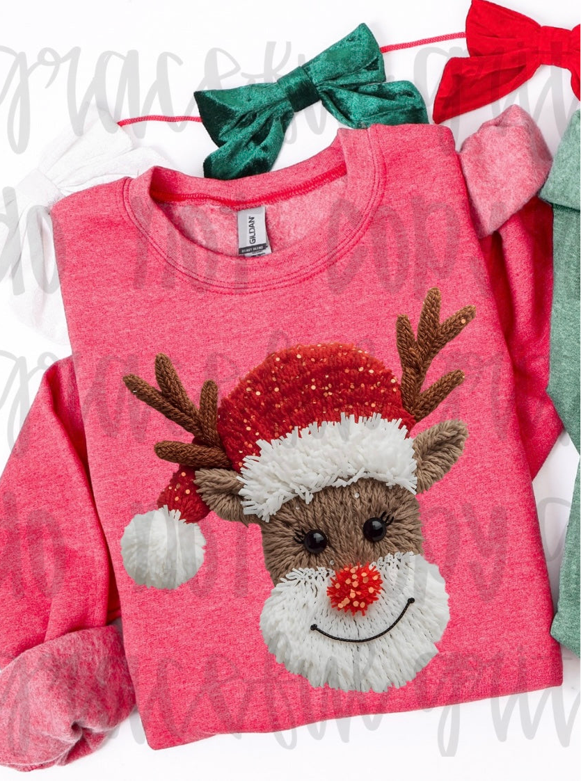 Faux Yarn Reindeer