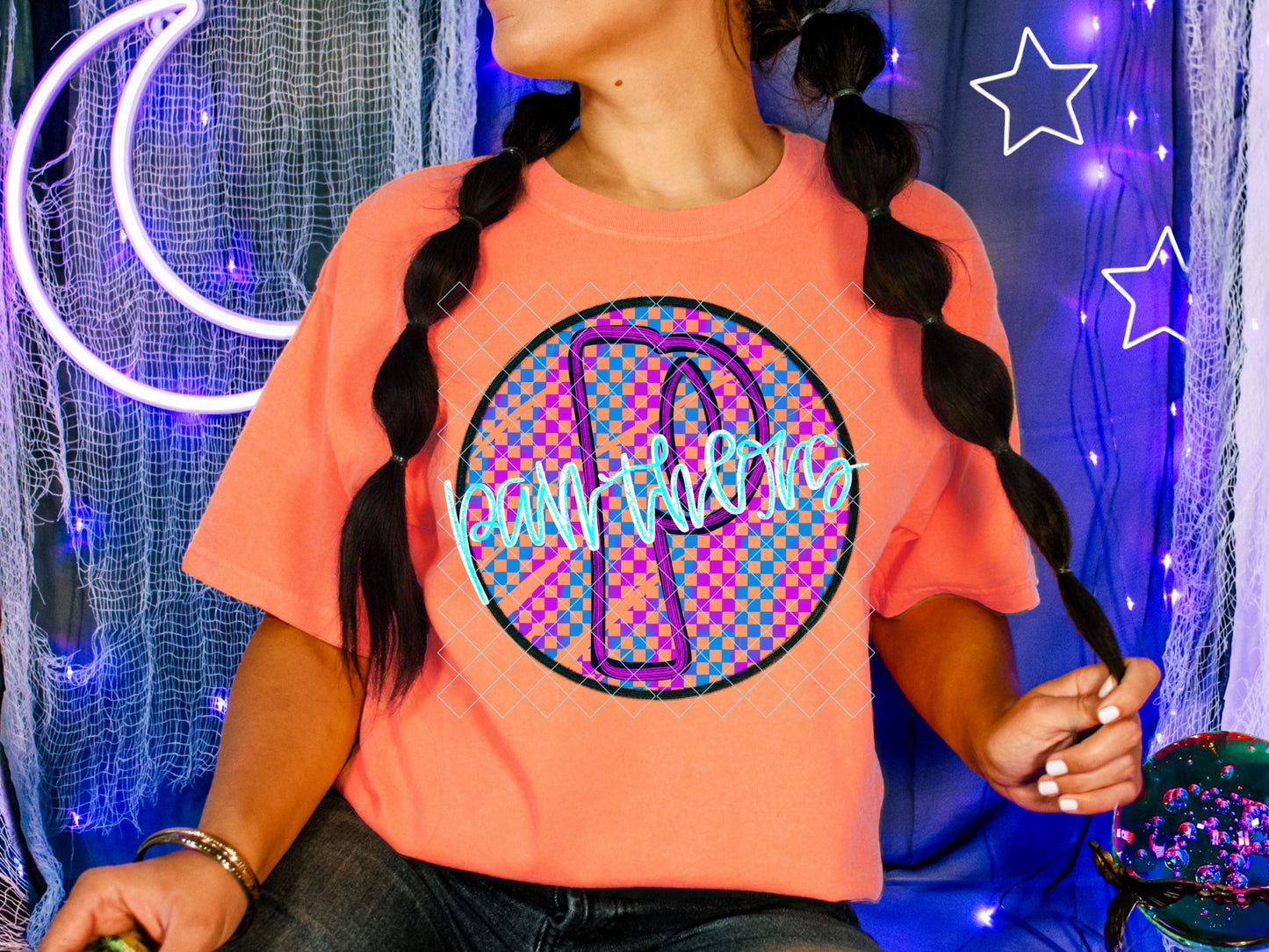 Neon Checkered Mascot Digital