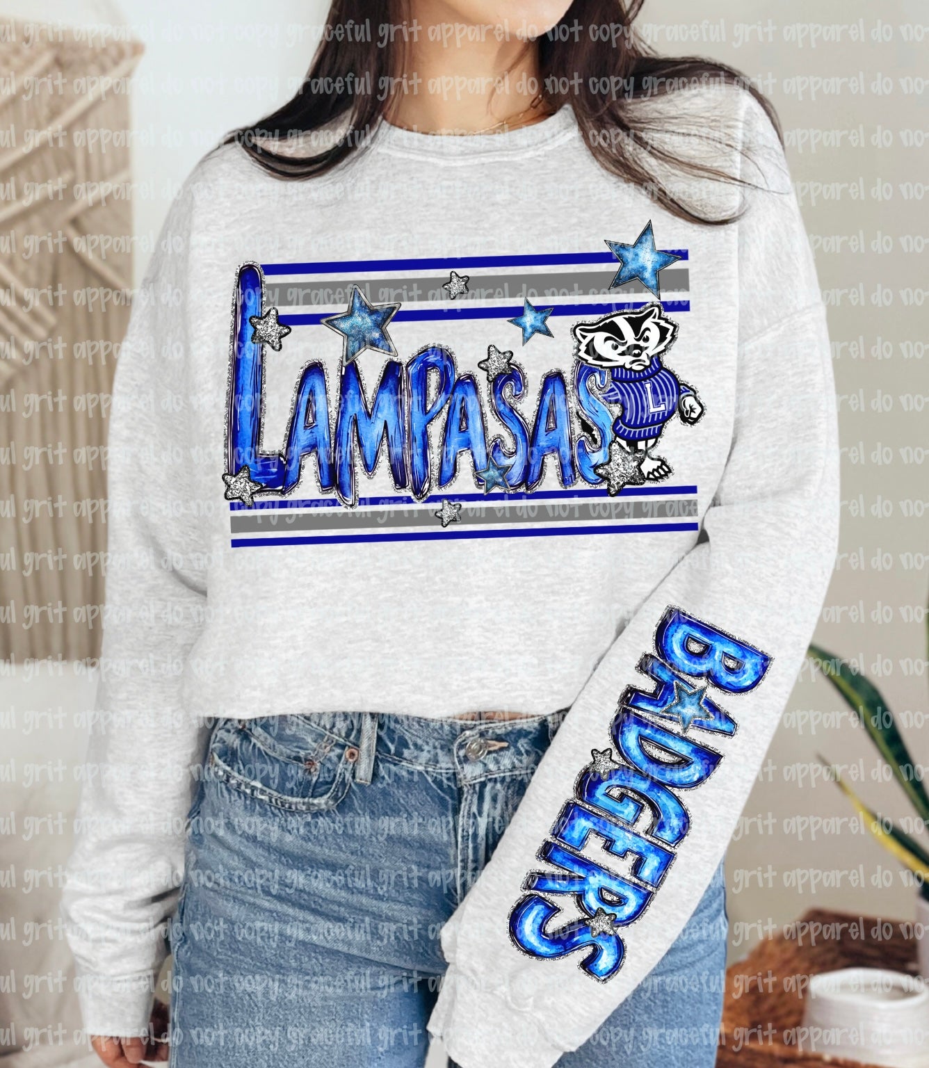 Messy Paint Lampasas with Badger Sleeve