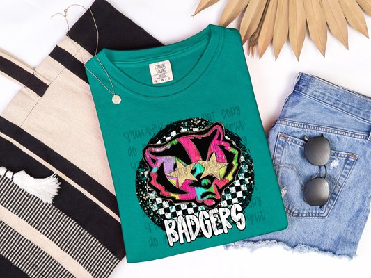 Neon Retro Mascot BADGER