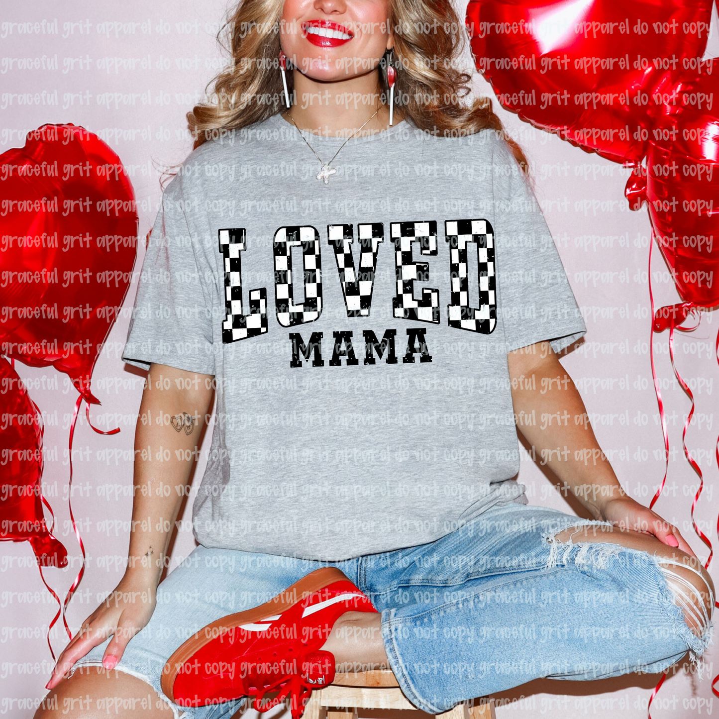 Loved Mama Black Checks