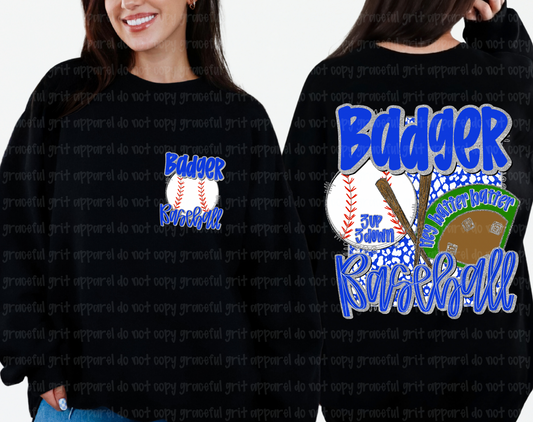 Badgers Baseball Handdrawn with Pocket