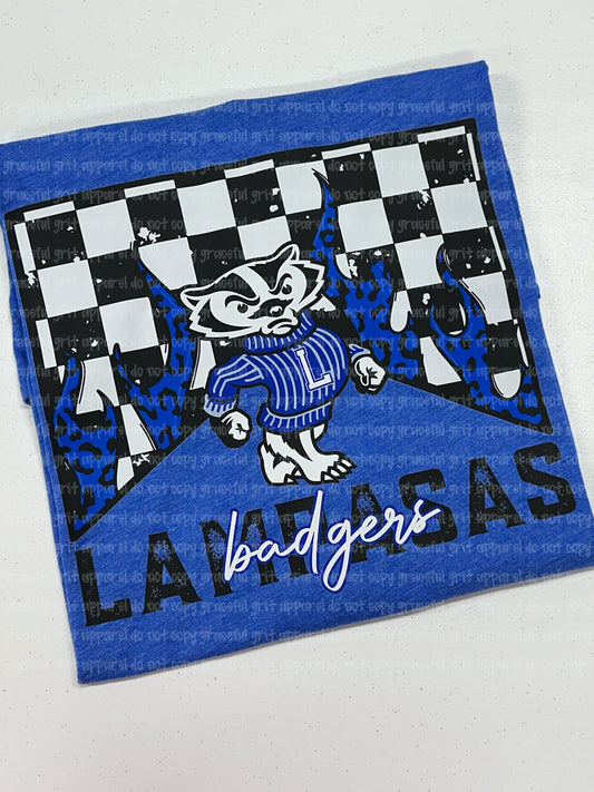 Checks and Flames Badger