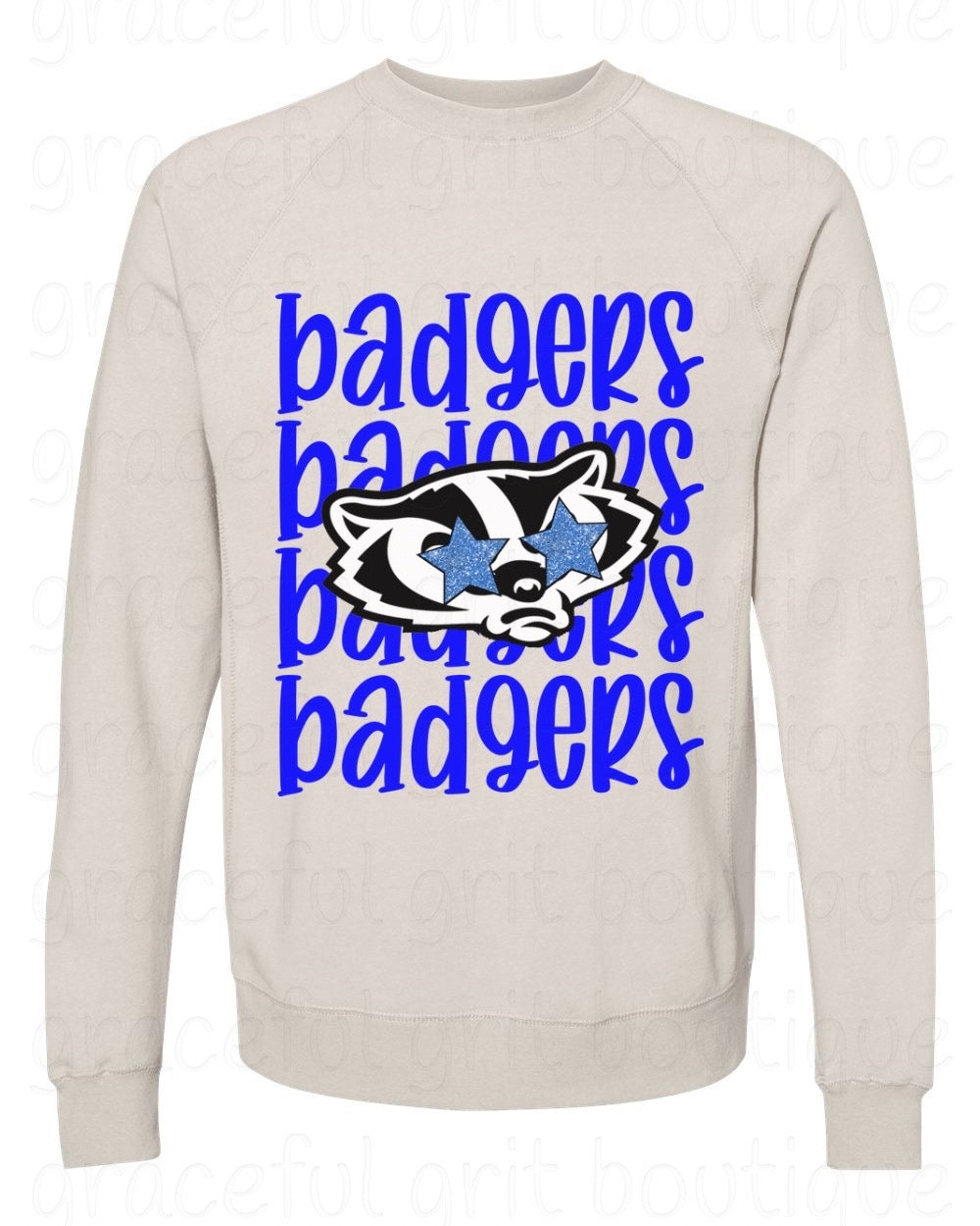 Badger Face Retro Stacked