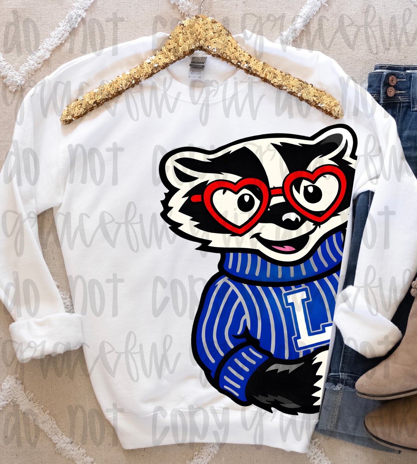 Peeking Badger Valentine Oversized