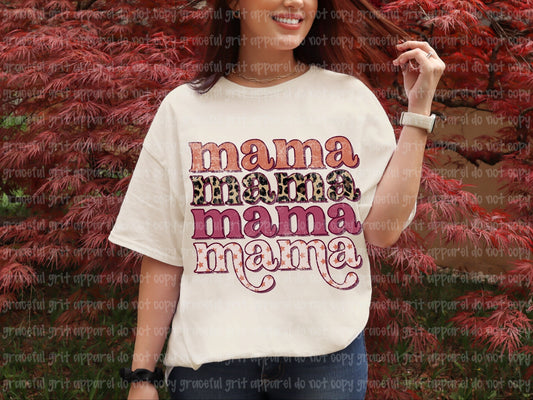 Mama Stacked Pink Leopard