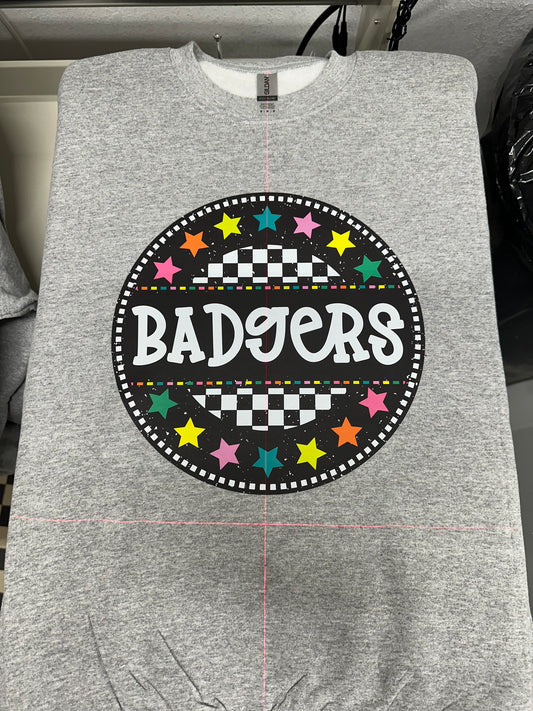 3 Badger circle colorful