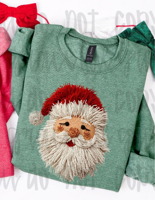 Shaggy Faux Yarn Santa