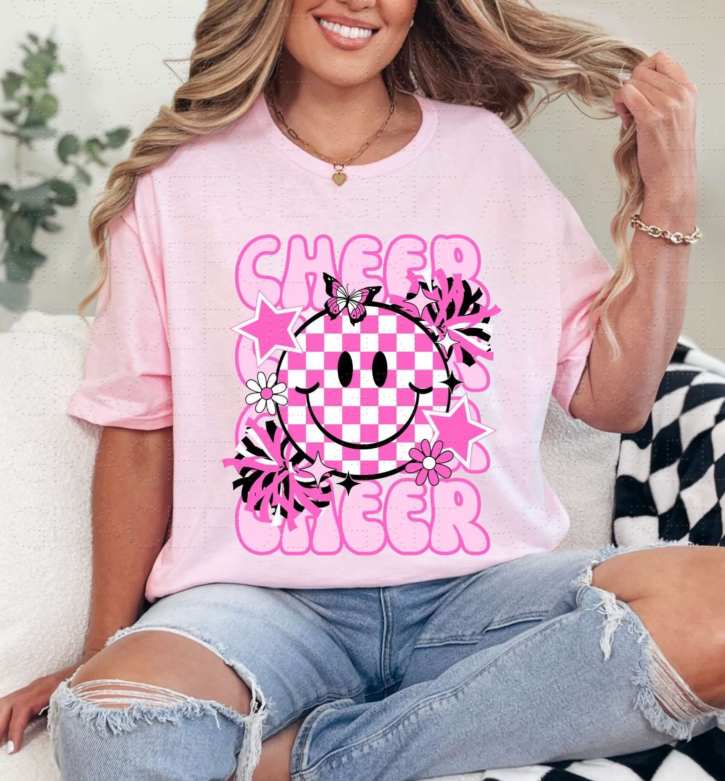 Checkered Pink Smiley