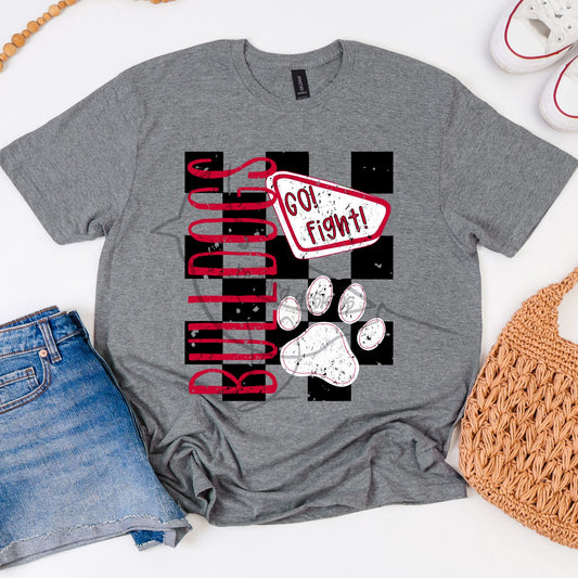 Bulldogs Checkered Retro Sign