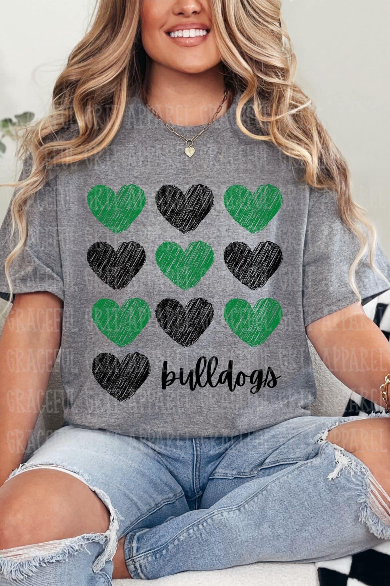 Green Black Heart Bulldogs