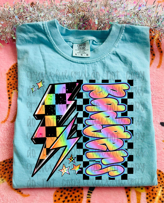 Rainbow Checked Bolt Badgers