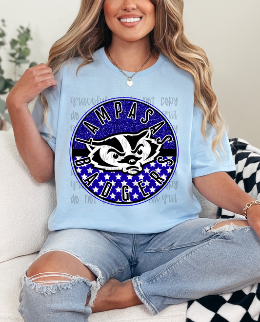 Badgers Glitter Stars Circle