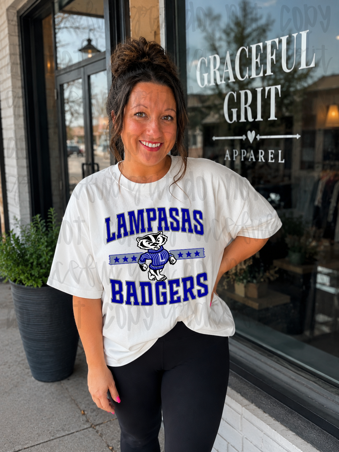 Unisex Lampasas Badgers (White Tee)