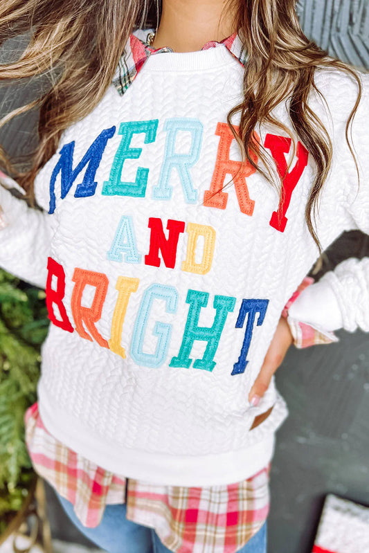 Merry Bright Embroidered Pullover