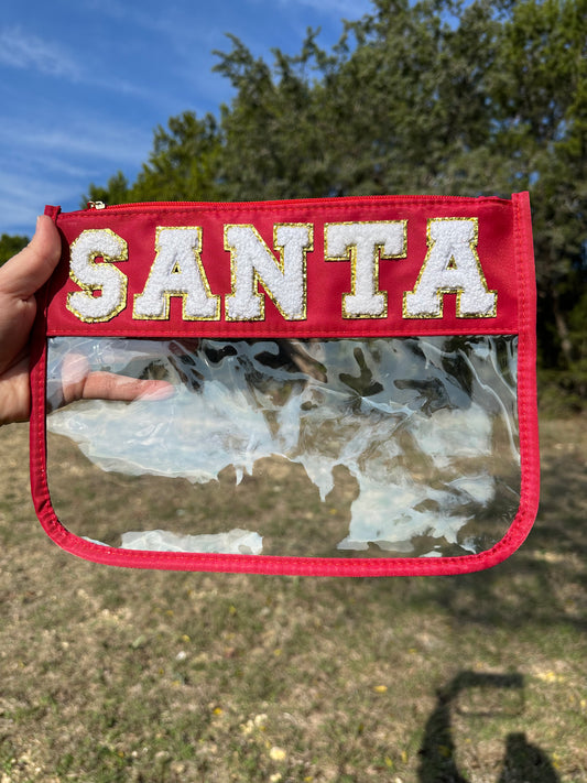 Santa Appliqué Zipper bag