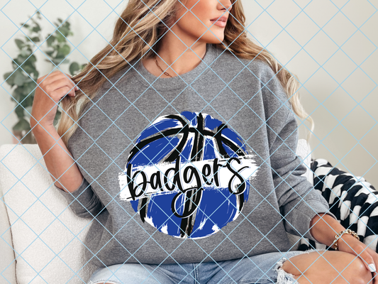 Badger Basketball Messy Paint