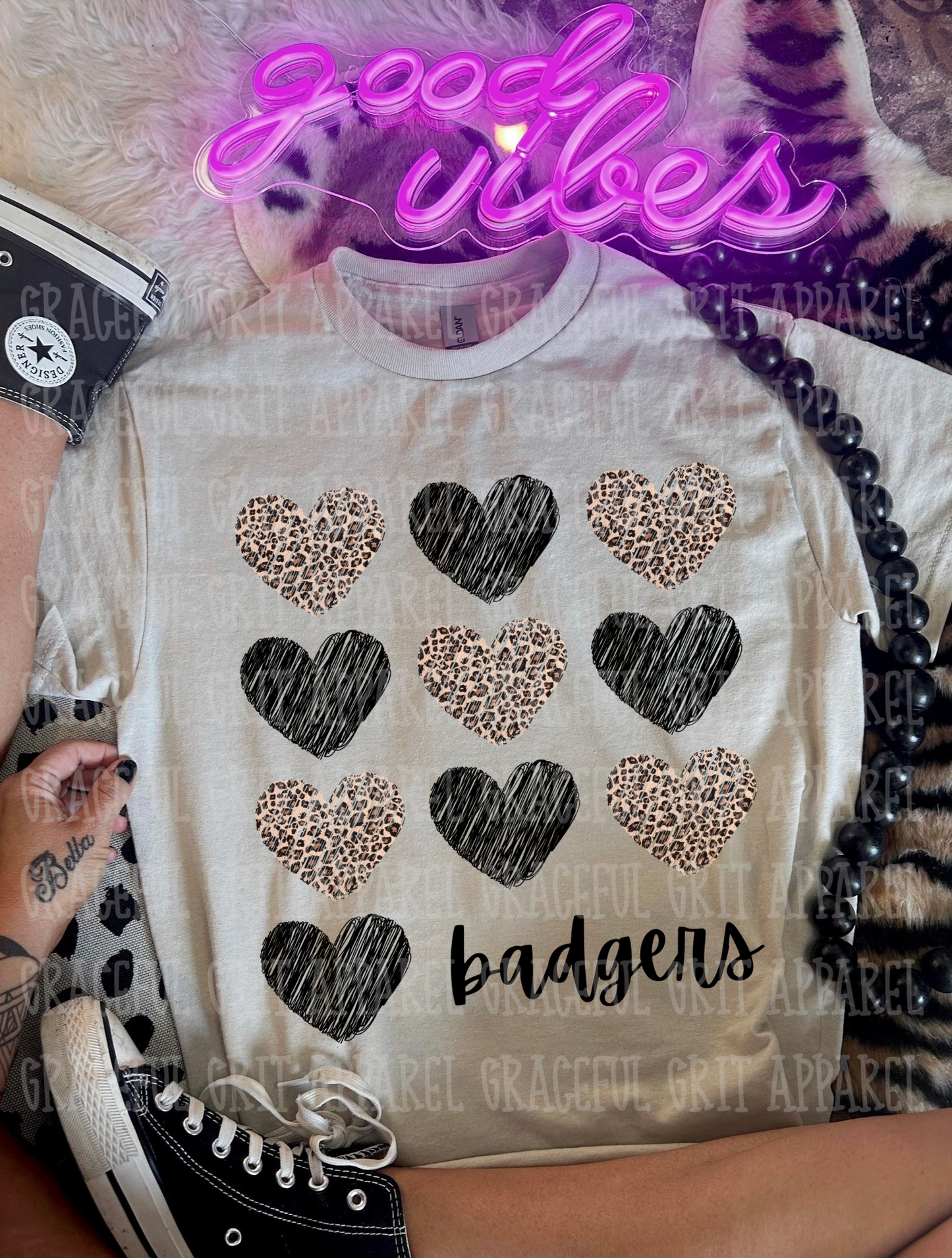 Leopard Black Heart Badgers