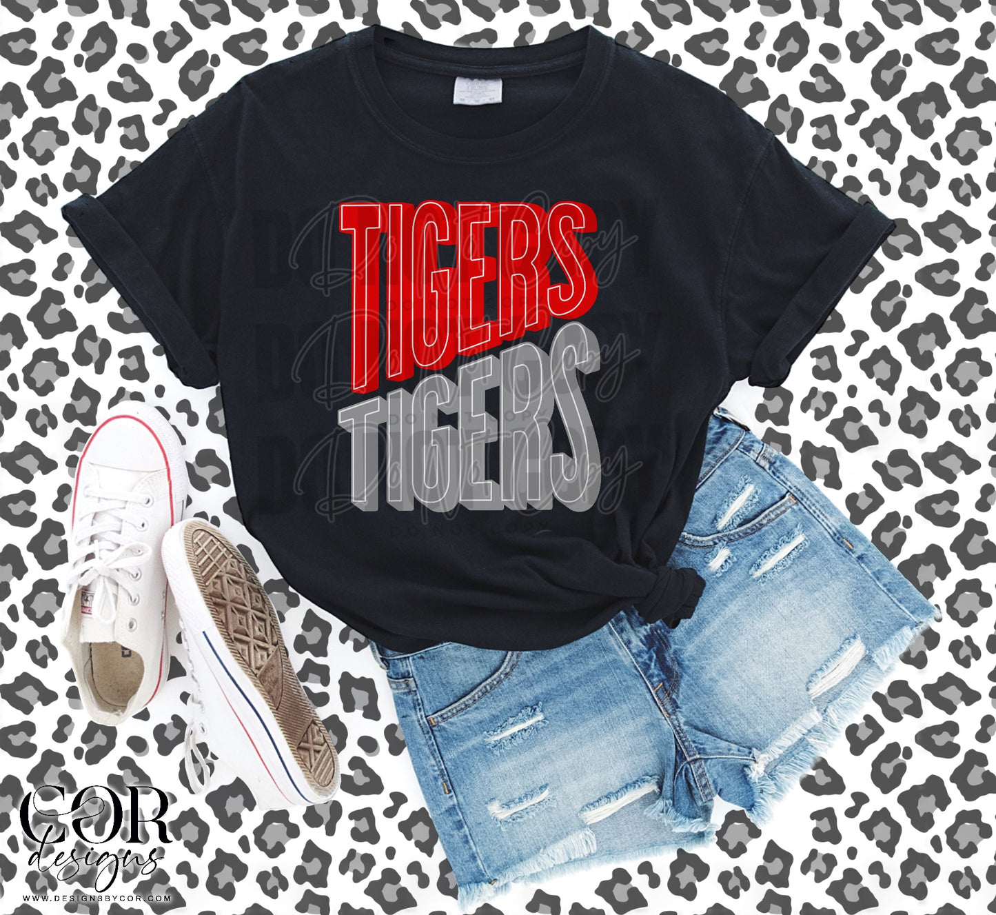 Tigers Red Grey Words