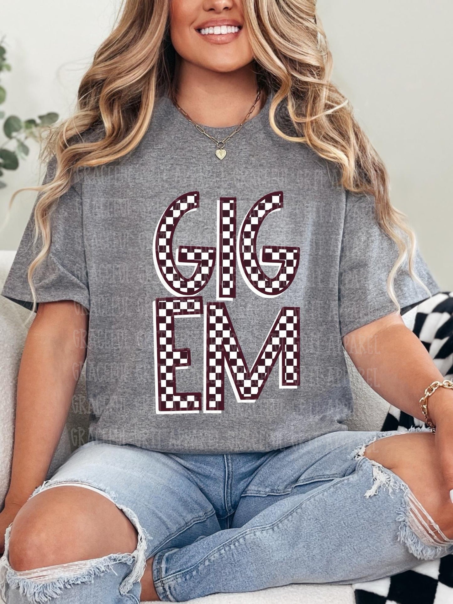 Gig Em Checkered