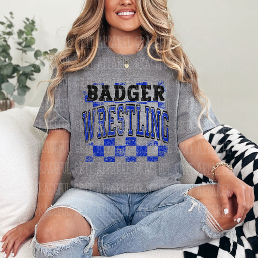 Badger Wrestling Grunge