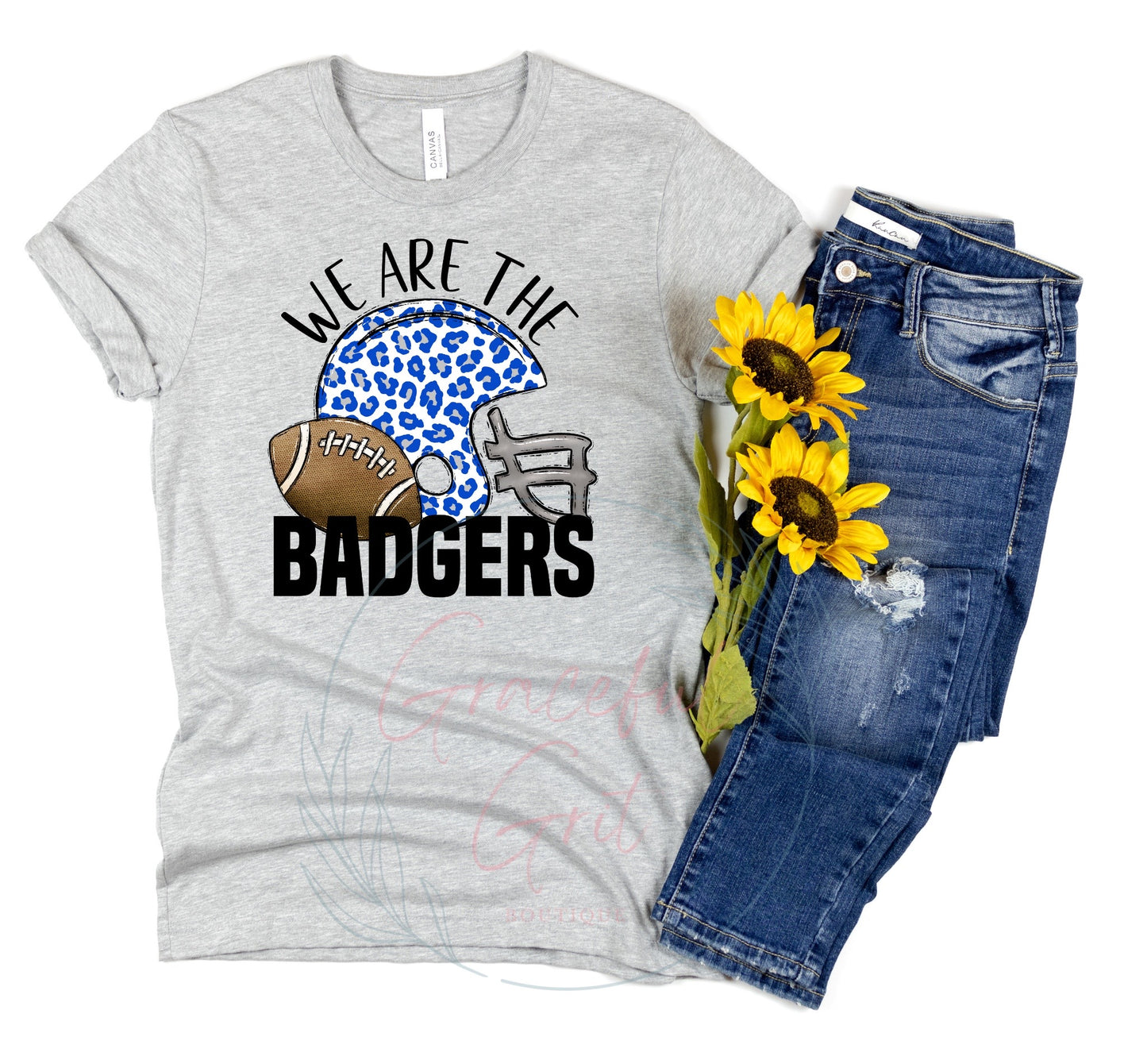 We Are Badgers Leopard Helmet tee