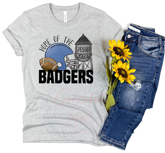 76550 Home of the Badgers Football tee