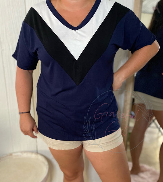 All In Navy Top