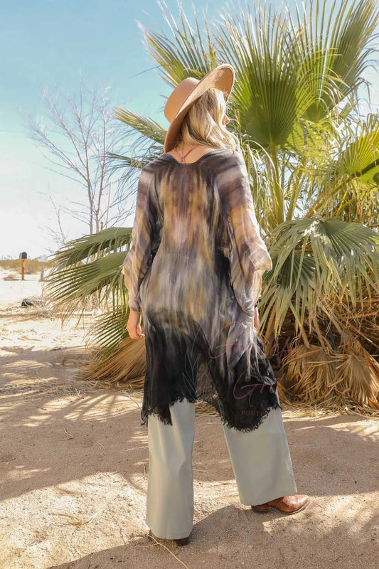 Tie Dye is the New Black Kimono