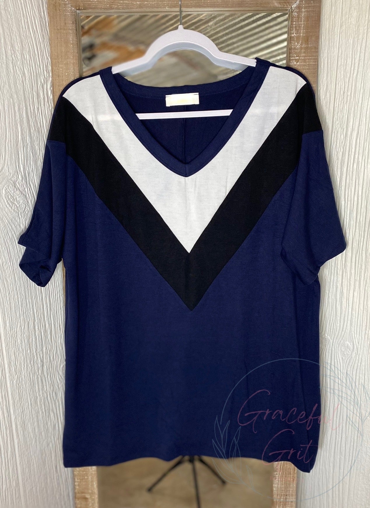 All In Navy Top