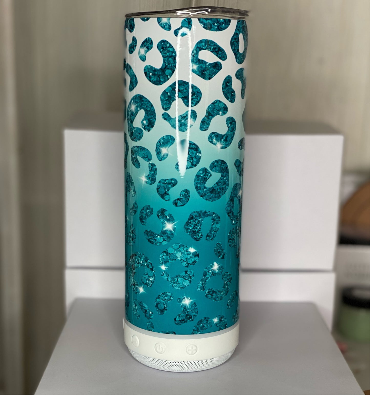 Turquoise Leopard with Speaker