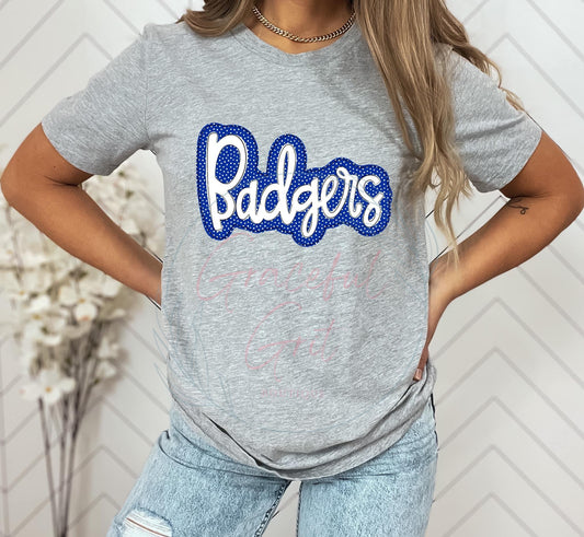 Badgers Faux Appliqué Tee/Sweatshirt